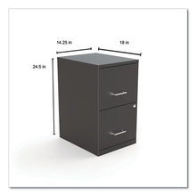 Load image into Gallery viewer, Soho Vertical File Cabinet, 2 Drawers: File-file, Letter, Charcoal, 14&quot; X 18&quot; X 24.1&quot;
