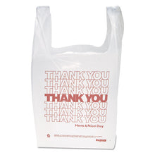 Load image into Gallery viewer, &quot;thank You&quot; Handled T-shirt Bag, 0.167 Bbl, 12.5 Microns, 11.5&quot; X 21&quot;, White, 900-carton

