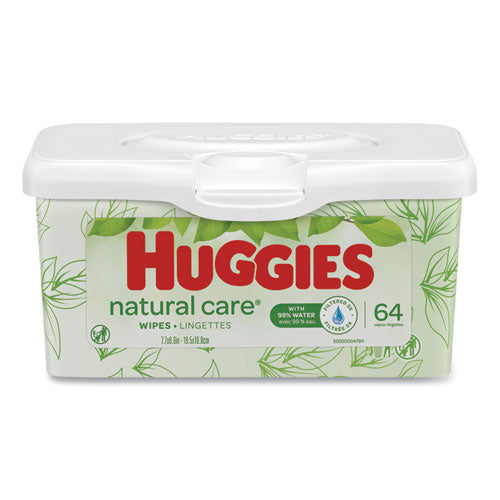 Natural Care Baby Wipes, Unscented, White, 64-tub, 4 Tub-carton