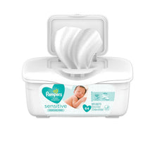 Load image into Gallery viewer, Sensitive Baby Wipes, White, Cotton, Unscented, 64-tub, 8 Tub-carton
