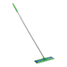Load image into Gallery viewer, Sweeper Mop, 17 X 5 White Cloth Head, 46&quot; Green-silver Aluminum-plastic Handle, 3-carton
