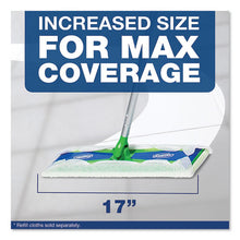 Load image into Gallery viewer, Sweeper Mop, 17 X 5 White Cloth Head, 46&quot; Green-silver Aluminum-plastic Handle, 3-carton
