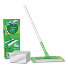 Load image into Gallery viewer, Sweeper Mop, 10 X 4.8 White Cloth Head, 46&quot; Green-silver Aluminum-plastic Handle, 6-carton
