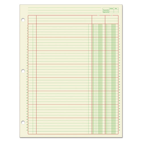 Columnar Analysis Pad, 2 Column, 8 1-2 X 11, Single Page Format, 50 Sheets-pad, 12-carton