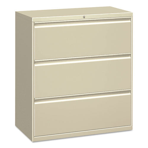 Three-drawer Lateral File Cabinet, 30w X 18d X 39.5h, Putty
