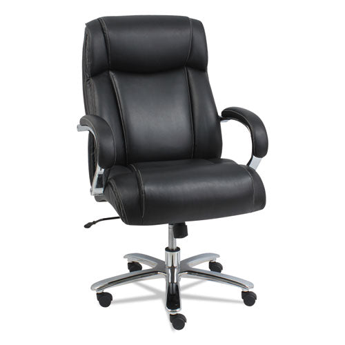 Alera Maxxis Series Big And Tall Bonded Leather Chair, Supports Up To 500 Lbs., Black Seat-black Back, Chrome Base