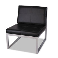 Load image into Gallery viewer, Alera Ispara Series Armless Chair, 26.38&quot; X 31.13&quot; X 30&quot;, Black Seat-black Back, Silver Base
