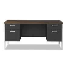 Load image into Gallery viewer, Double Pedestal Steel Credenza, 60w X 24d X 29.5h, Mocha-black
