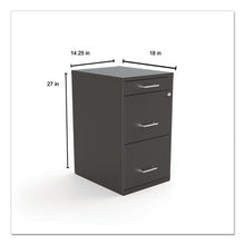 Load image into Gallery viewer, Soho Vertical File Cabinet, 3 Drawers: Pencil-file-file, Letter, Charcoal, 14&quot; X 18&quot; X 26.9&quot;
