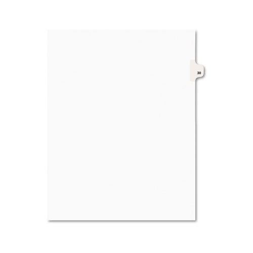 Preprinted Legal Exhibit Side Tab Index Dividers, Avery Style, 10-tab, 30, 11 X 8.5, White, 25-pack, (1030)