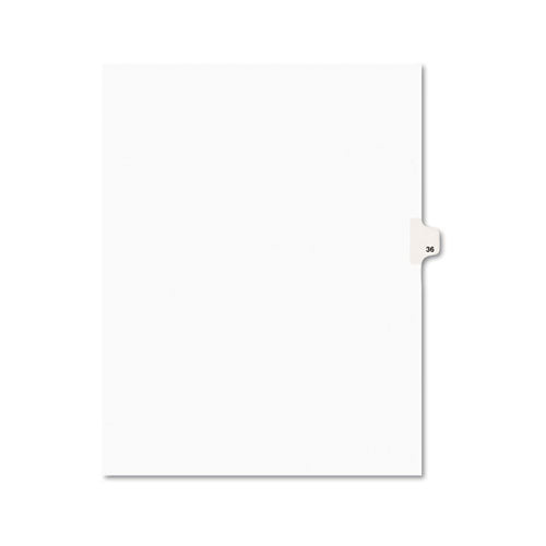 Preprinted Legal Exhibit Side Tab Index Dividers, Avery Style, 10-tab, 36, 11 X 8.5, White, 25-pack, (1036)