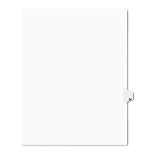 Preprinted Legal Exhibit Side Tab Index Dividers, Avery Style, 10-tab, 42, 11 X 8.5, White, 25-pack, (1042)