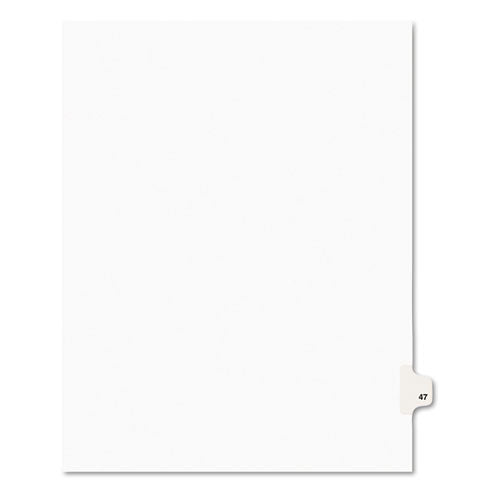 Preprinted Legal Exhibit Side Tab Index Dividers, Avery Style, 10-tab, 47, 11 X 8.5, White, 25-pack, (1047)