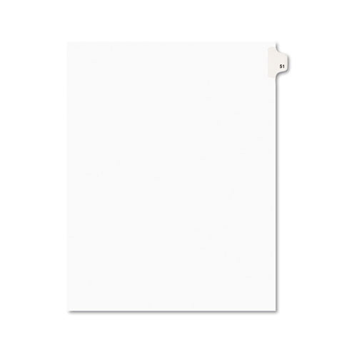 Preprinted Legal Exhibit Side Tab Index Dividers, Avery Style, 10-tab, 51, 11 X 8.5, White, 25-pack, (1051)