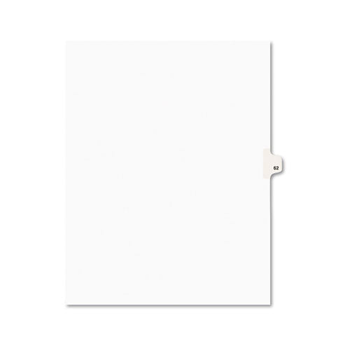 Preprinted Legal Exhibit Side Tab Index Dividers, Avery Style, 10-tab, 62, 11 X 8.5, White, 25-pack, (1062)