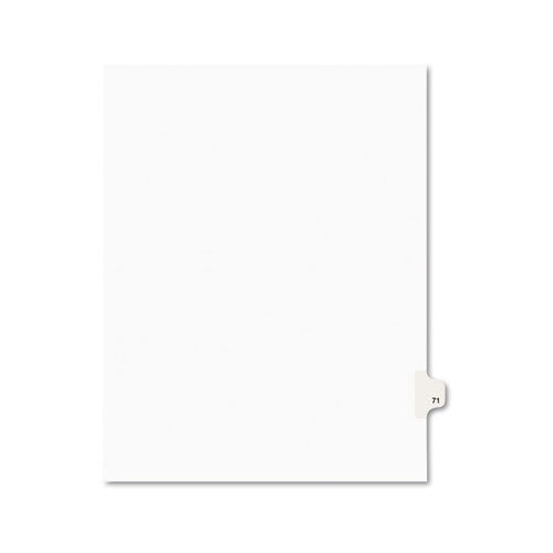 Preprinted Legal Exhibit Side Tab Index Dividers, Avery Style, 10-tab, 71, 11 X 8.5, White, 25-pack, (1071)