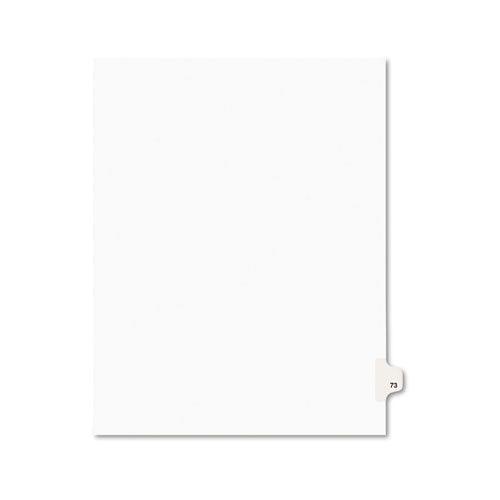 Preprinted Legal Exhibit Side Tab Index Dividers, Avery Style, 10-tab, 73, 11 X 8.5, White, 25-pack, (1073)