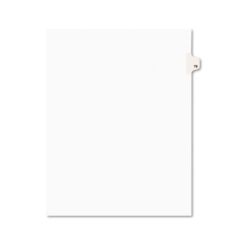 Preprinted Legal Exhibit Side Tab Index Dividers, Avery Style, 10-tab, 79, 11 X 8.5, White, 25-pack, (1079)