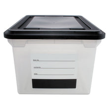 Load image into Gallery viewer, File Tote With Contents Label, Letter-legal Files, 17.75&quot; X 14&quot; X 10.25&quot;, Clear-black
