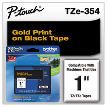 Load image into Gallery viewer, Tze Standard Adhesive Laminated Labeling Tape, 0.94&quot; X 26.2 Ft, Gold On Black
