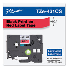 Load image into Gallery viewer, Tze Laminated Removable Label Tapes, 0.47&quot; X 26.2 Ft, Black On Red
