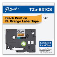 Load image into Gallery viewer, Tze Laminated Removable Label Tapes, 0.47&quot; X 26.2 Ft, Black On Orange
