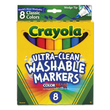 Load image into Gallery viewer, Ultra-clean Washable Markers, Fine-broad Wedge-chisel Tips, Assorted Colors, 8-box
