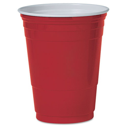 Solo Plastic Party Cold Cups, 16oz, Red, 50-pack