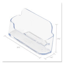 Load image into Gallery viewer, Horizontal Business Card Holder, Holds 50 Cards, 3.88 X 1.38 X 1.81, Plastic, Clear
