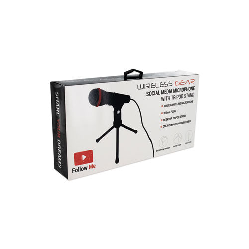 Social Media Kits, Microphone And Stand, Black