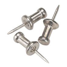 Load image into Gallery viewer, Aluminum Head Push Pins, Aluminum, Silver, 3-8&quot;, 100-box
