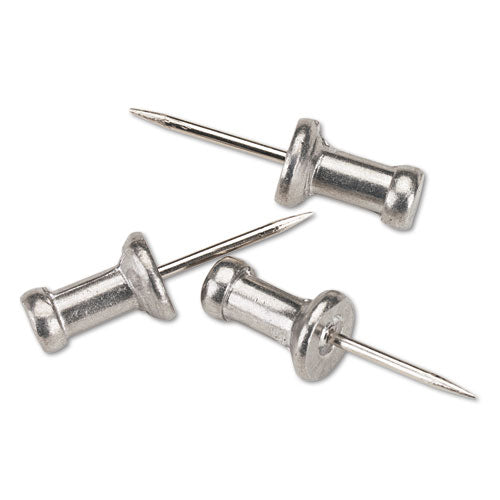 Aluminum Head Push Pins, Aluminum, Silver, 1-2