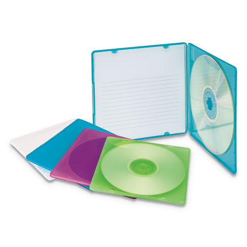 Slim Cd Case, Assorted Colors, 10-pack