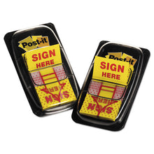 Load image into Gallery viewer, Arrow Message 1&quot; Page Flags, &quot;sign Here&quot;, Yellow, 2 50-flag Dispensers-pack
