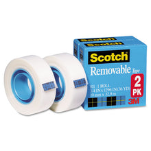 Load image into Gallery viewer, Removable Tape, 1&quot; Core, 0.75&quot; X 36 Yds, Transparent, 2-pack
