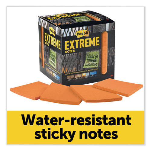 Post-it® Extreme Notes Water-Resistant Self-Stick Notes, Orange, 3 x 3,  45 Sheets, 3/Pack