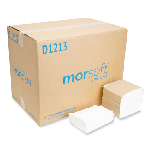 Morsoft Dispenser Napkins, 1-ply, 11.5 X 13, White, 250-pack, 24 Packs-carton
