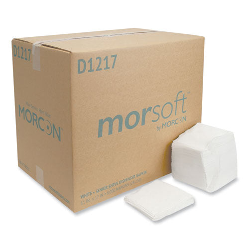 Morsoft Dispenser Napkins, 1-ply, 11 X 17, White, 250-pack, 24 Packs-carton