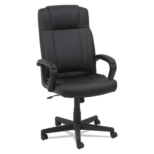 Pu Leather High-back Chair, Supports Up To 250 Lbs, Black Seat-black Back, Black Base