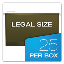 Load image into Gallery viewer, Extra Capacity Reinforced Hanging File Folders With Box Bottom, Legal Size, 1-5-cut Tab, Standard Green, 25-box
