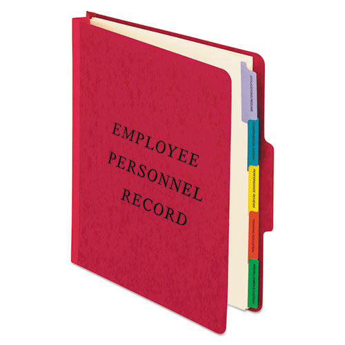 Vertical Style Personnel Folders, 1-3-cut Tabs, Center Position, Letter Size, Red