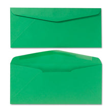 Load image into Gallery viewer, Colored Envelope, #10, Commercial Flap, Gummed Closure, 4.13 X 9.5, Green, 25-pack
