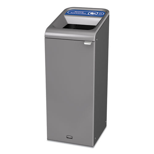 Configure Indoor Recycling Waste Receptacle, 15 Gal, Gray, Mixed Recycling