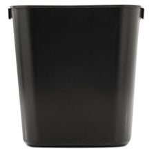 Load image into Gallery viewer, Deskside Plastic Wastebasket, Rectangular, 3.5 Gal, Black

