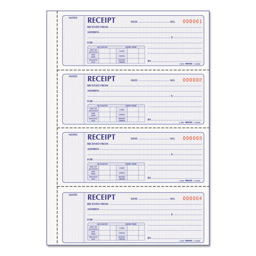 Money Receipt Book, 7 X 2 3-4, Carbonless Duplicate, 200 Sets-book