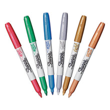 Load image into Gallery viewer, Metallic Fine Point Permanent Markers, Fine Bullet Tip, Blue-green-red, 6-pack
