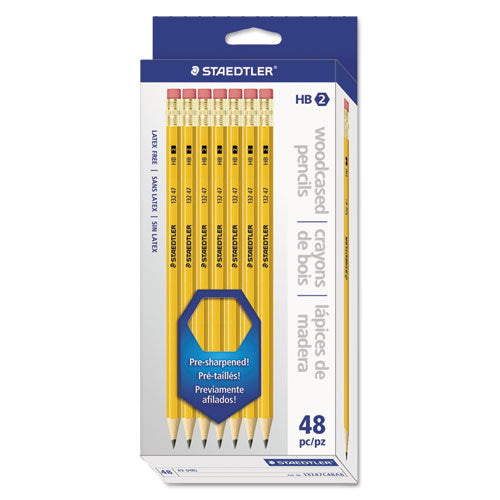 Woodcase Pencil, Hb (#2.5), Black Lead, Yellow Barrel, 48-pack