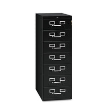 Load image into Gallery viewer, Seven-drawer Multimedia Cabinet For 5 X 8 Cards, 19.13w X 28.5d X 52h, Black
