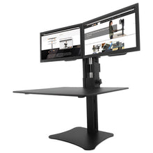 Load image into Gallery viewer, High Rise Dual Monitor Standing Desk Workstation, 28&quot; X 23&quot; X 10.5&quot; To 15.5&quot;, Black
