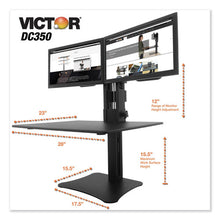 Load image into Gallery viewer, High Rise Dual Monitor Standing Desk Workstation, 28&quot; X 23&quot; X 10.5&quot; To 15.5&quot;, Black
